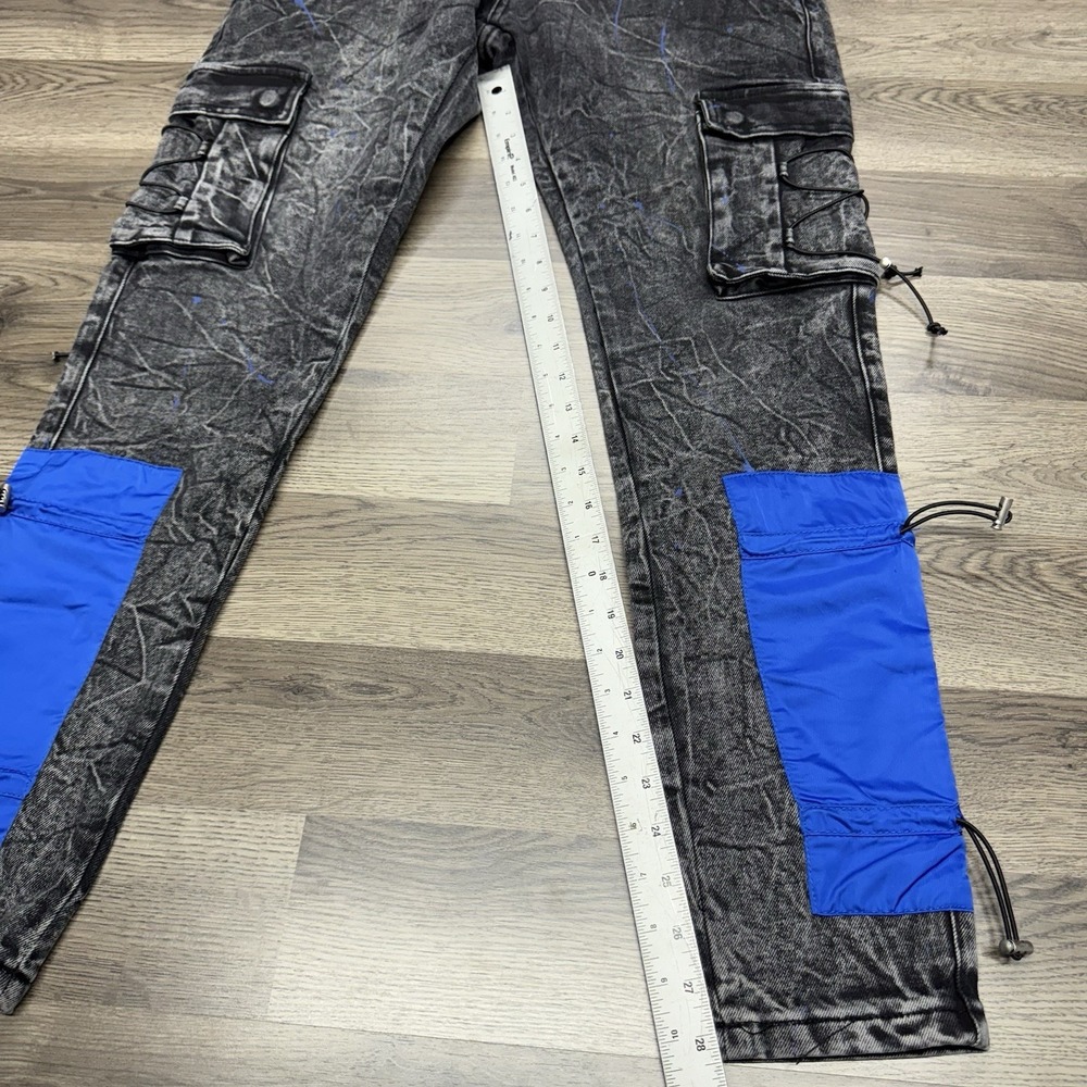 Denim I City Jeans Mens Size 34x30 Distressed Paint Splatter Cargo Jeans - Picture 12 of 13